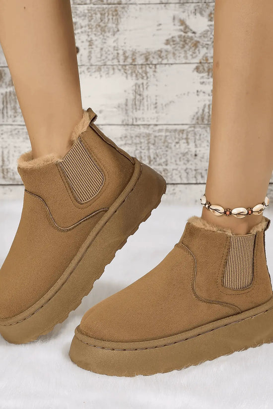 2PCS Cozy Height Increasing Ankle Thick-Soled Boots - IVORYNN