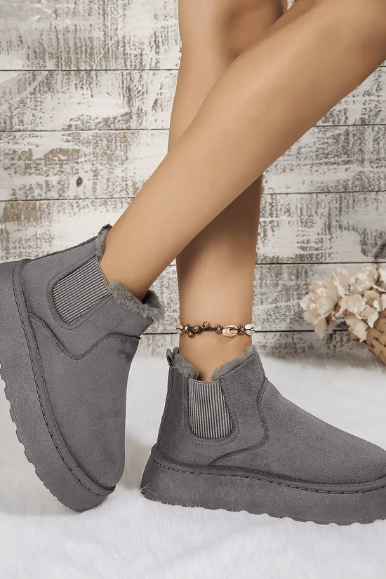 2PCS Cozy Height Increasing Ankle Thick-Soled Boots - IVORYNN