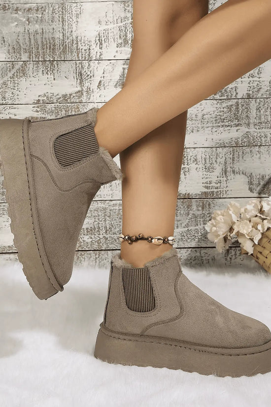 2PCS Cozy Height Increasing Ankle Thick-Soled Boots - IVORYNN