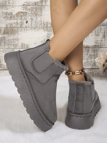 2PCS Cozy Height Increasing Ankle Thick-Soled Boots - IVORYNN