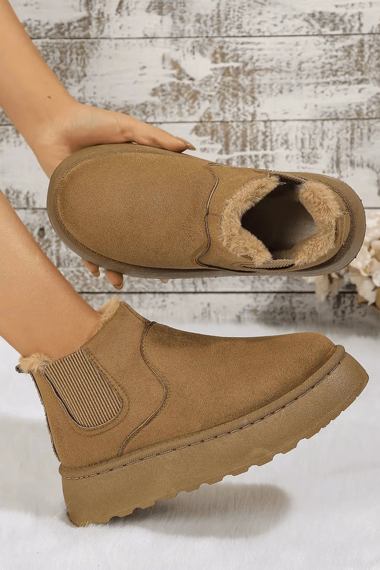 2PCS Cozy Height Increasing Ankle Thick-Soled Boots - IVORYNN