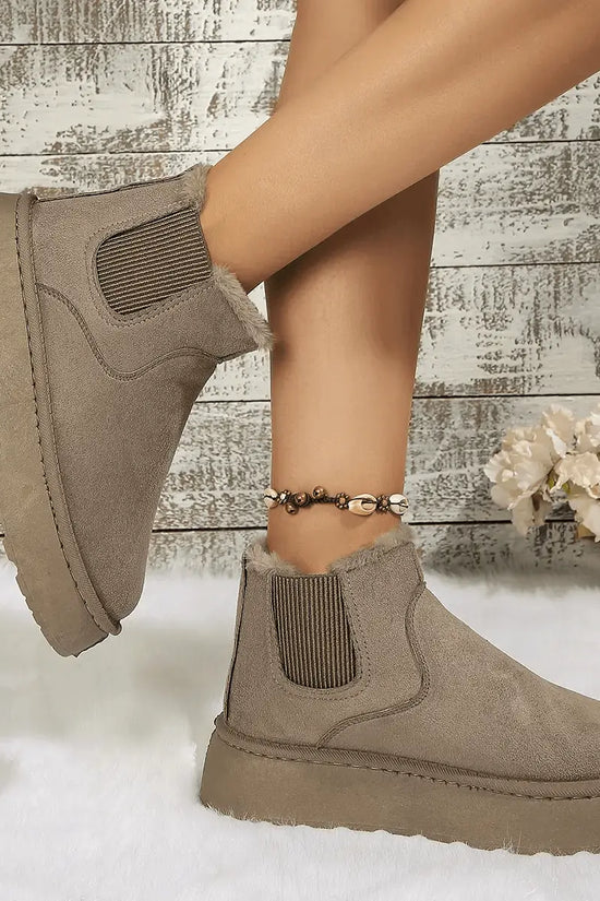 2PCS Cozy Height Increasing Ankle Thick-Soled Boots - IVORYNN