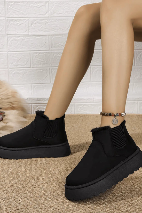 2PCS Cozy Height Increasing Ankle Thick-Soled Boots - IVORYNN