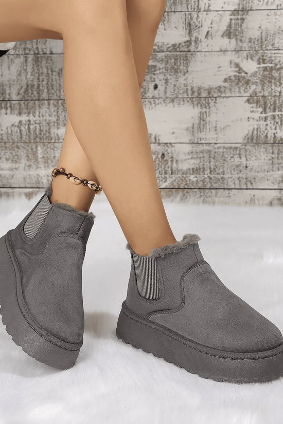 2PCS Cozy Height Increasing Ankle Thick-Soled Boots - IVORYNN