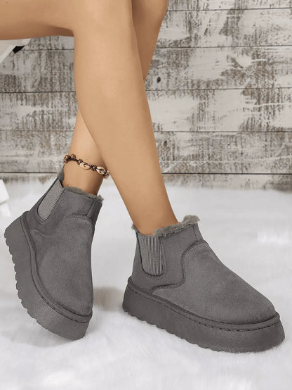 2PCS Cozy Height Increasing Ankle Thick-Soled Boots - IVORYNN