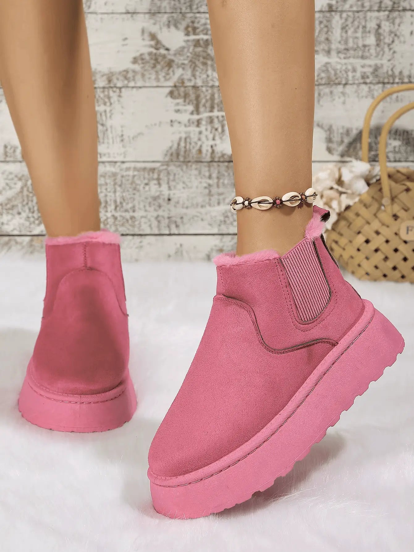 2PCS Cozy Height Increasing Ankle Thick-Soled Boots - IVORYNN