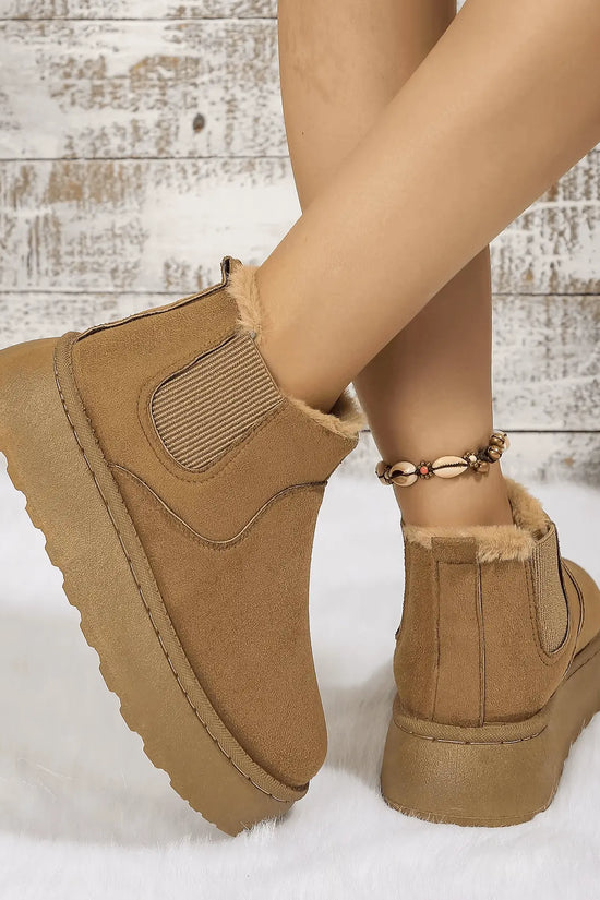 2PCS Cozy Height Increasing Ankle Thick-Soled Boots - IVORYNN