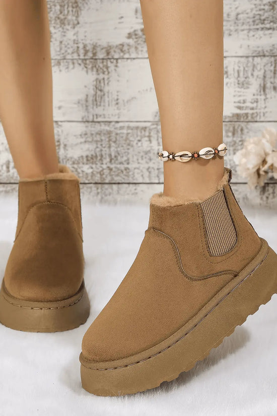 2PCS Cozy Height Increasing Ankle Thick-Soled Boots - IVORYNN