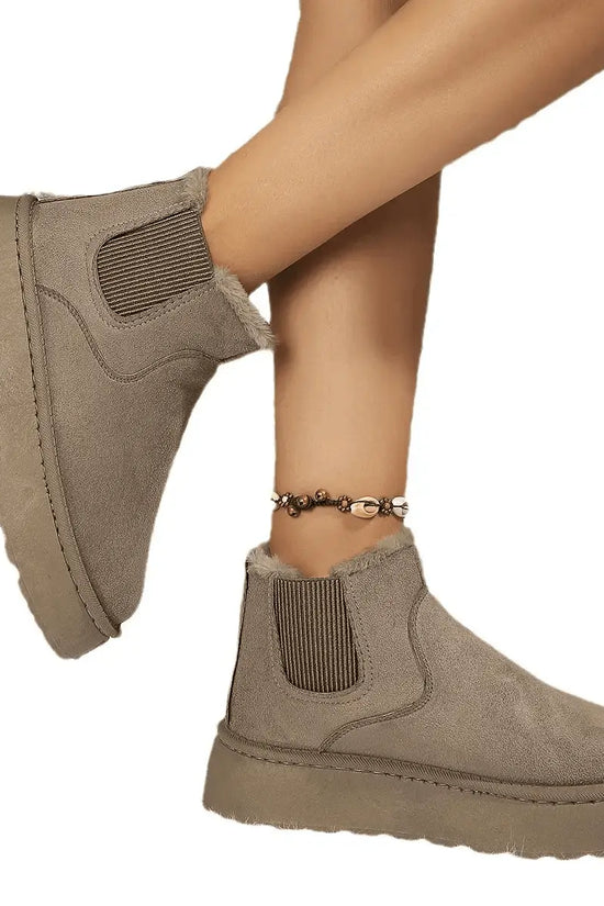 2PCS Cozy Height Increasing Ankle Thick-Soled Boots - IVORYNN