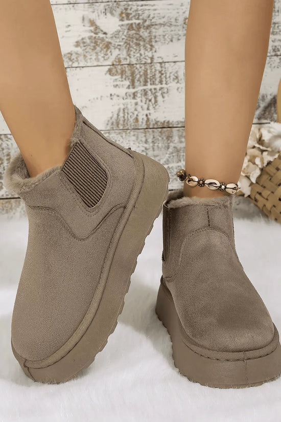 2PCS Cozy Height Increasing Ankle Thick-Soled Boots - IVORYNN