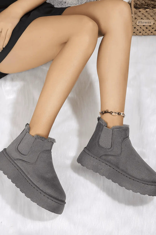 2PCS Cozy Height Increasing Ankle Thick-Soled Boots - IVORYNN