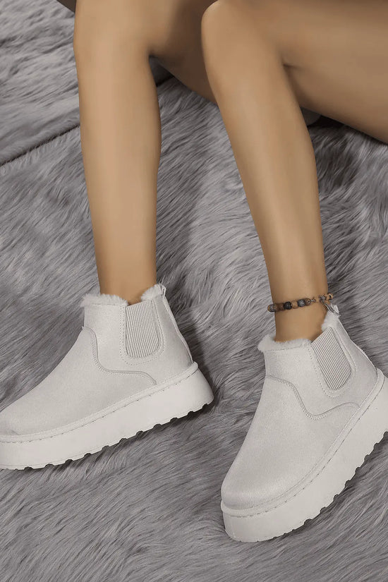 2PCS Cozy Height Increasing Ankle Thick-Soled Boots - IVORYNN