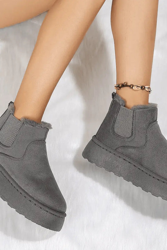 2PCS Cozy Height Increasing Ankle Thick-Soled Boots - IVORYNN