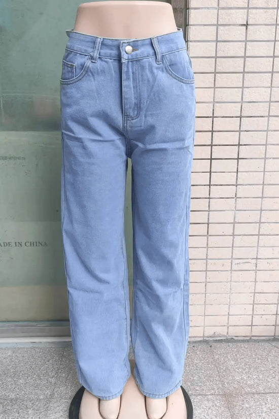 2PCS Vintage High Waist Loose and Stretchy Denim Pants - IVORYNN