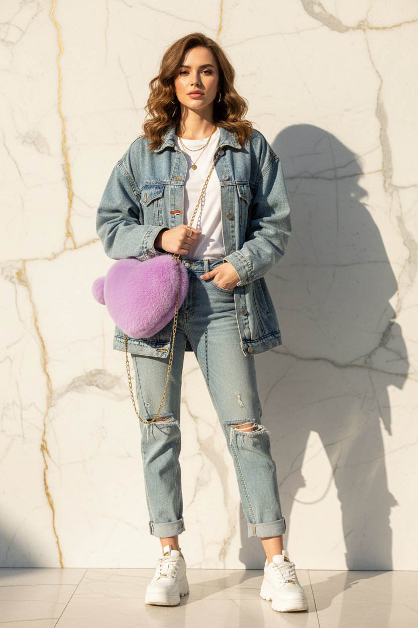 صورة 2 - جاكيت جينز وتيشيرت