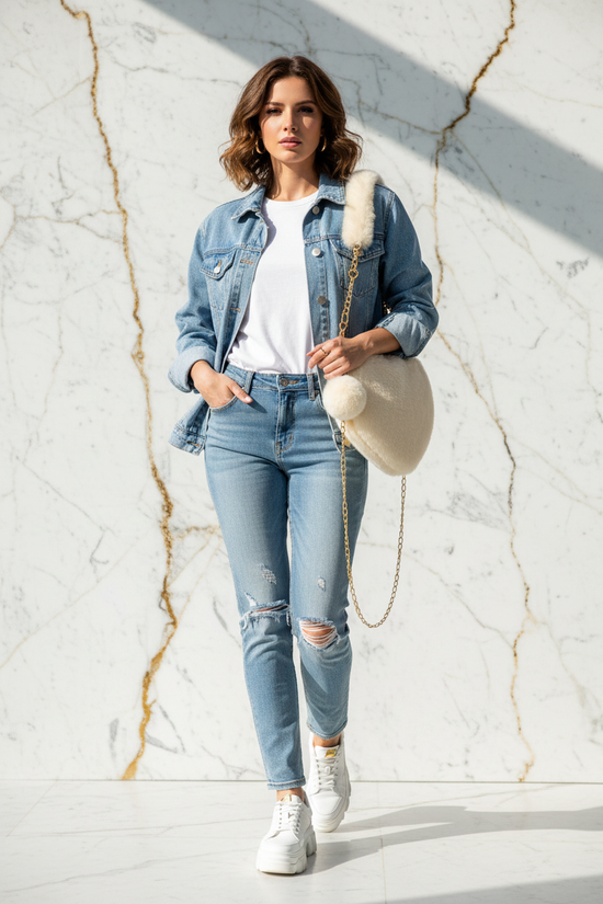 صورة 2 - جاكيت جينز وتيشيرت