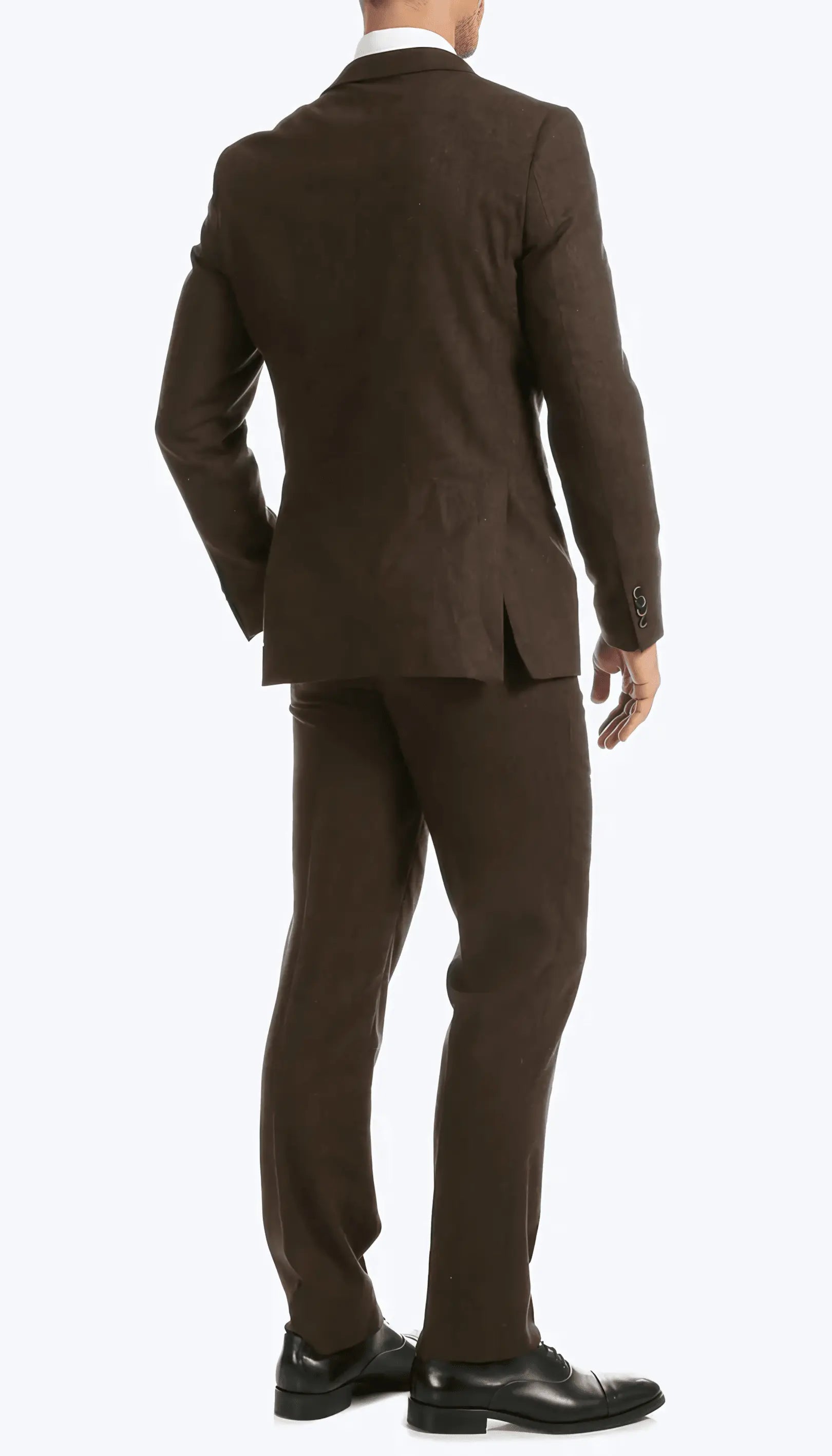 3-Piece Slim Fit Cognac Suit - IVORYNN