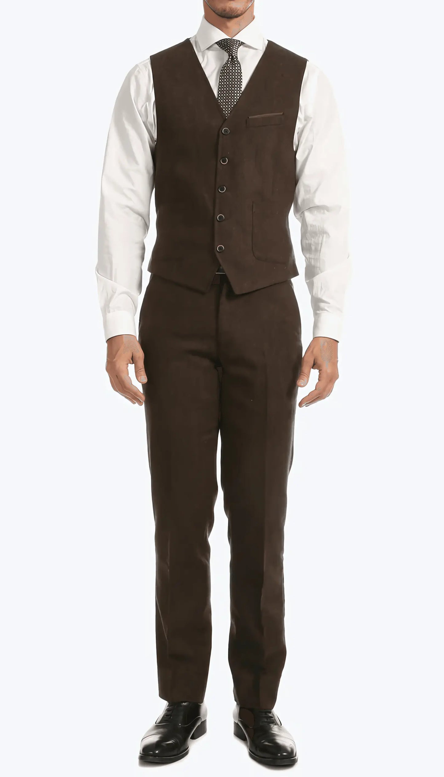 3-Piece Slim Fit Cognac Suit - IVORYNN