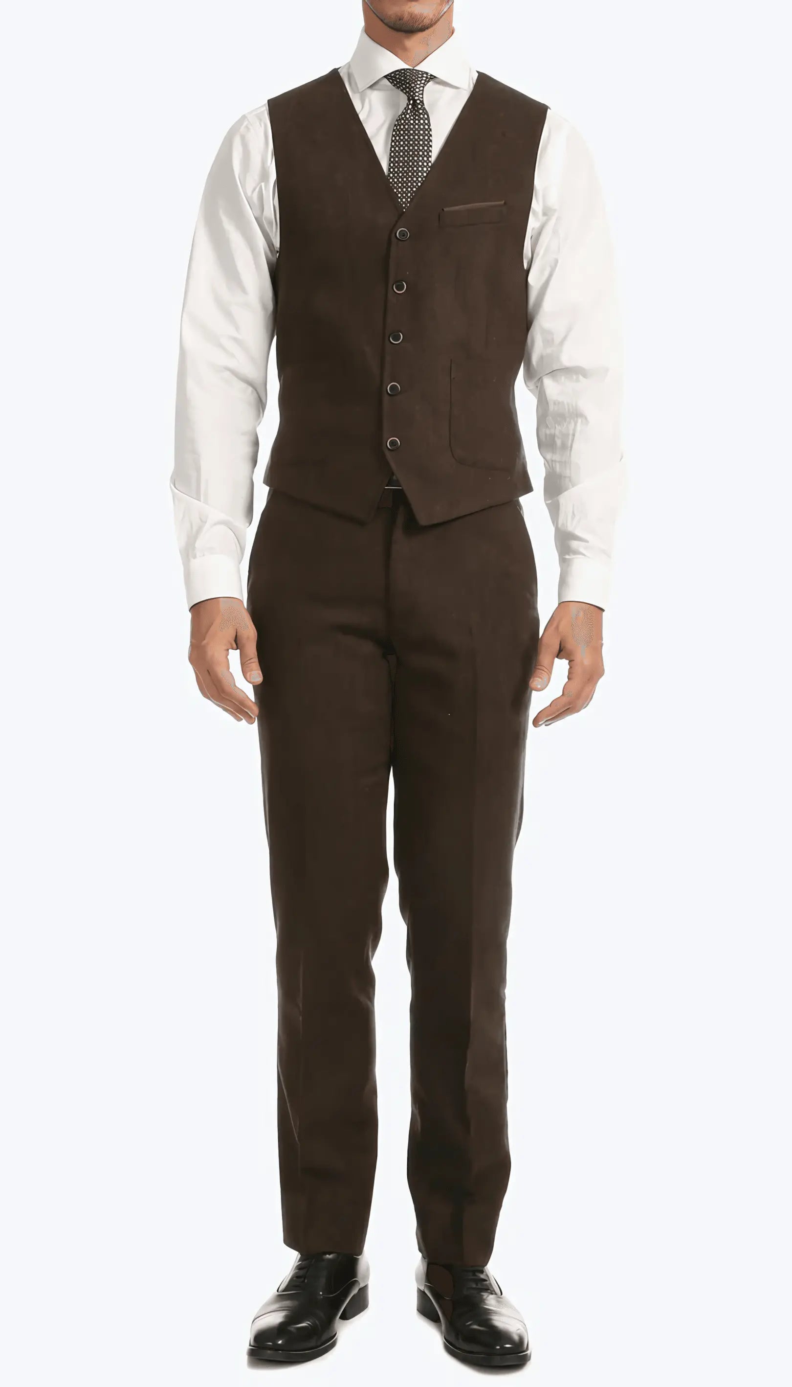 3-Piece Slim Fit Cognac Suit - IVORYNN