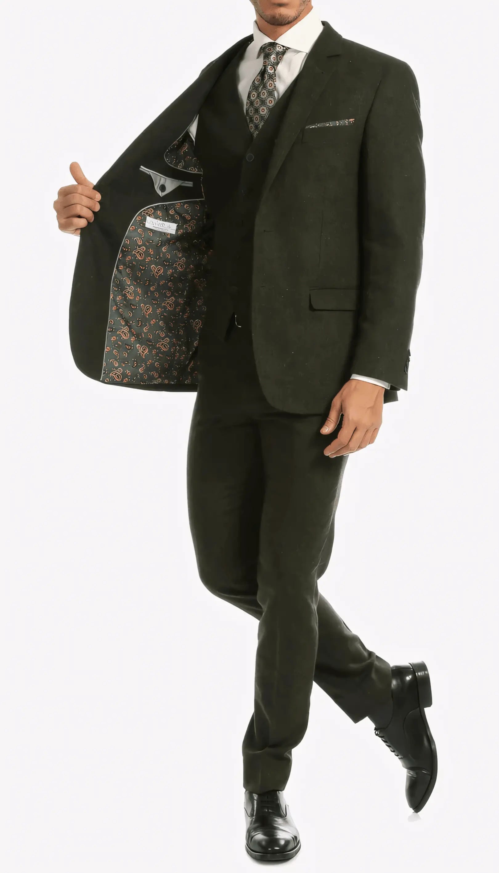 3-Piece Slim Fit Hunter Green Suit - IVORYNN