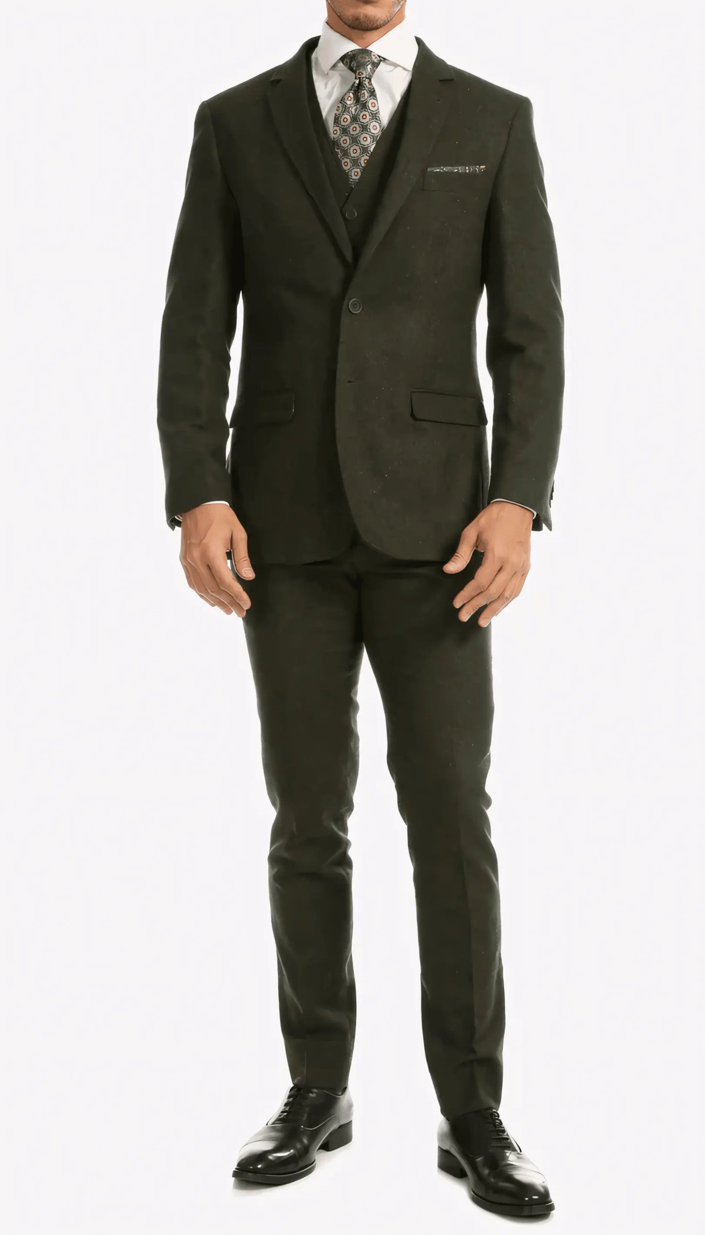 3-Piece Slim Fit Hunter Green Suit - IVORYNN