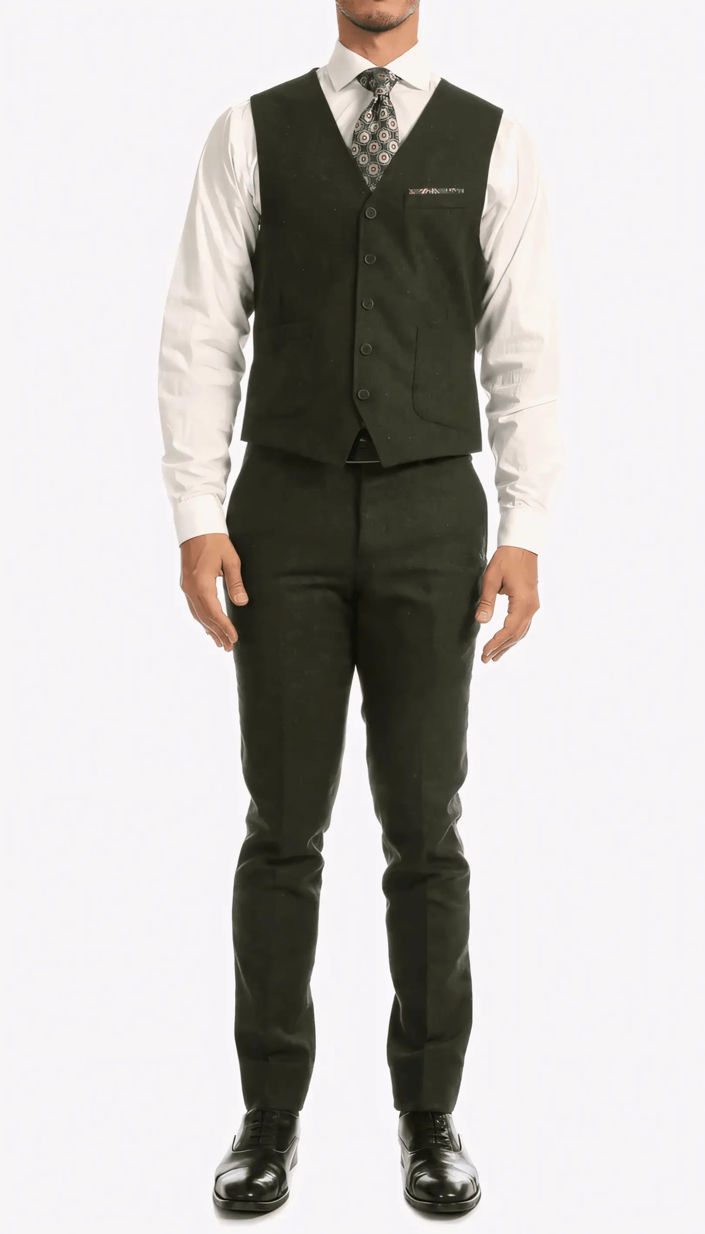 3-Piece Slim Fit Hunter Green Suit - IVORYNN