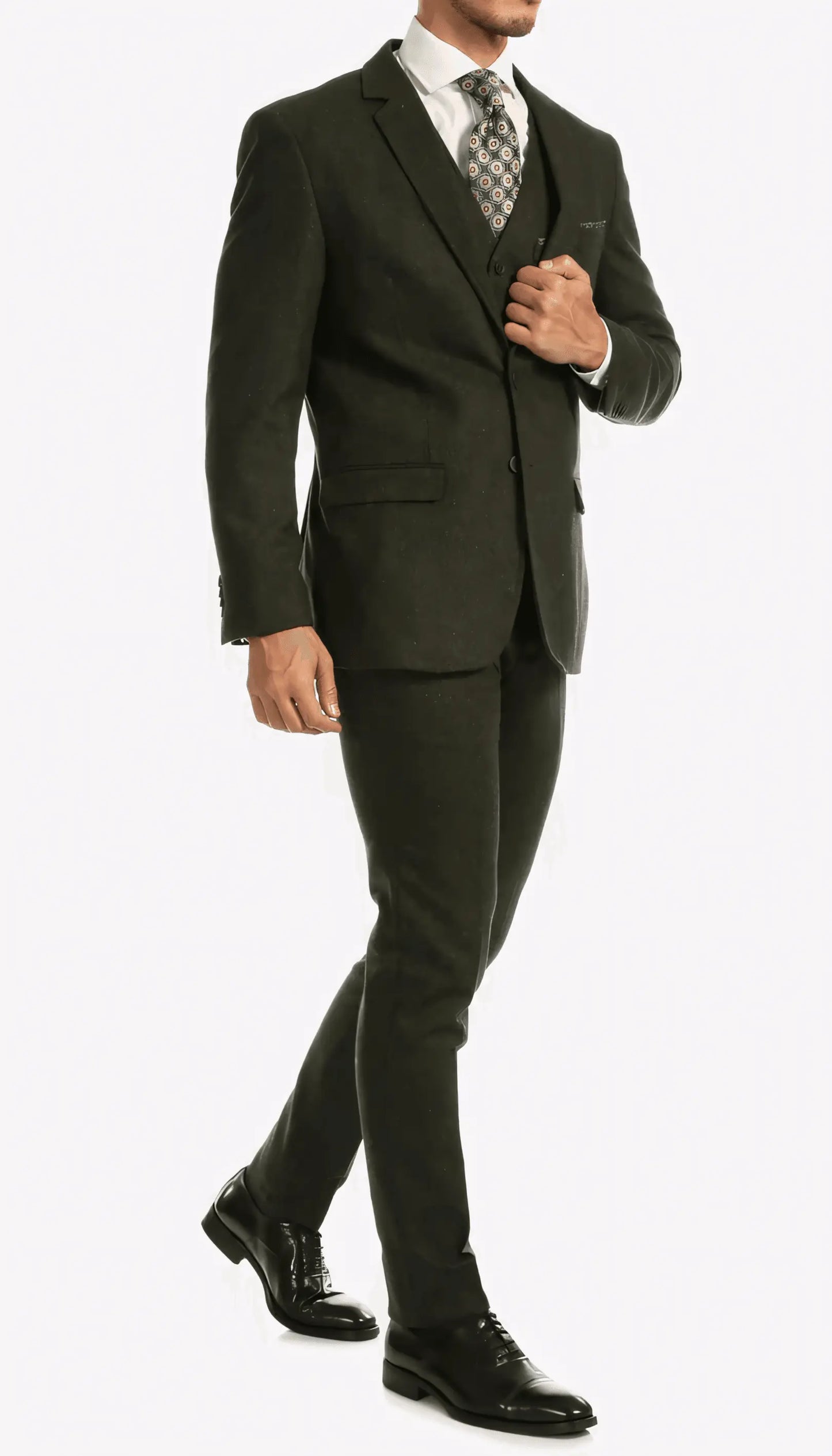 3-Piece Slim Fit Hunter Green Suit - IVORYNN