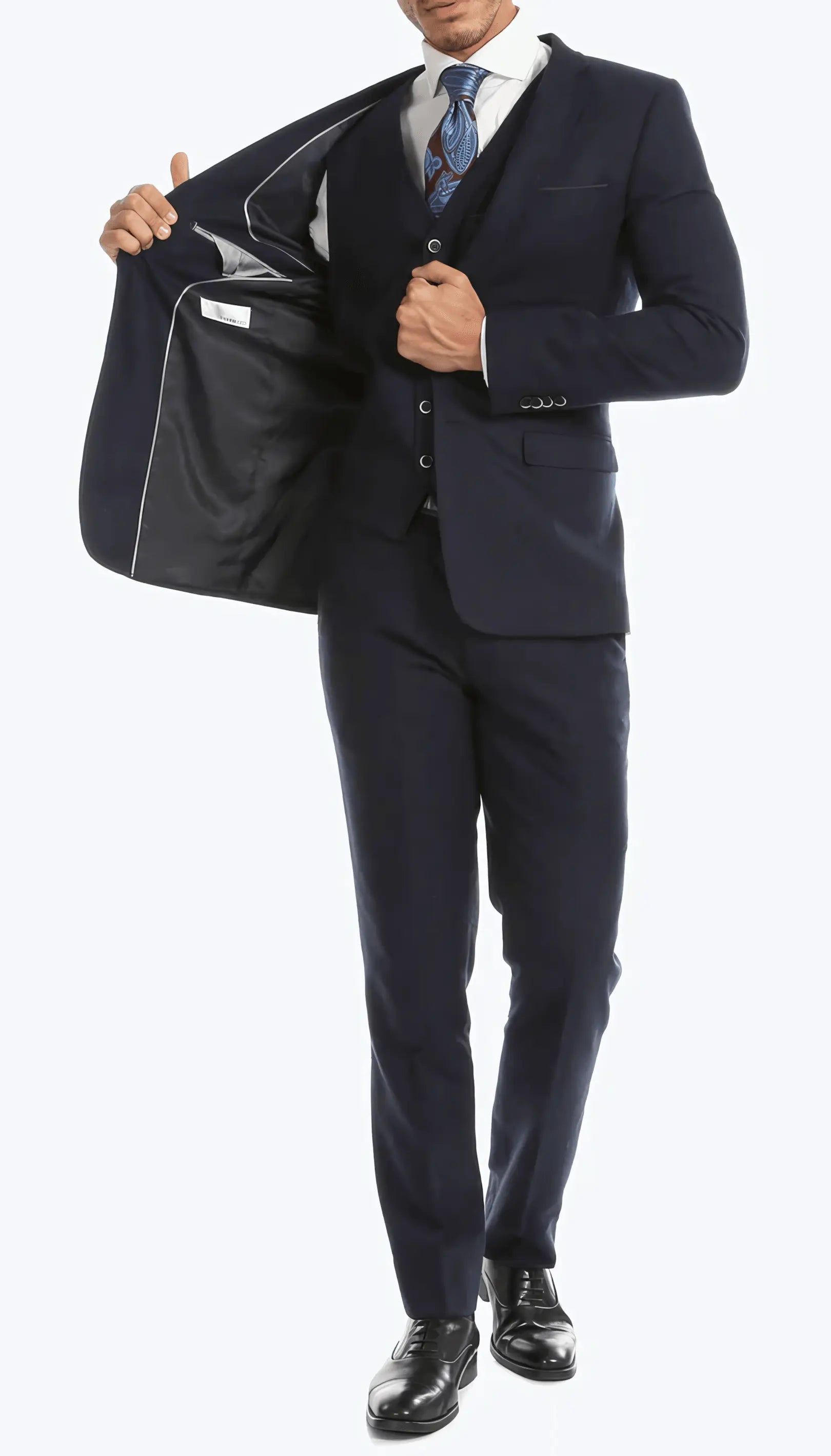 3-Piece Slim Fit Navy Suit - IVORYNN