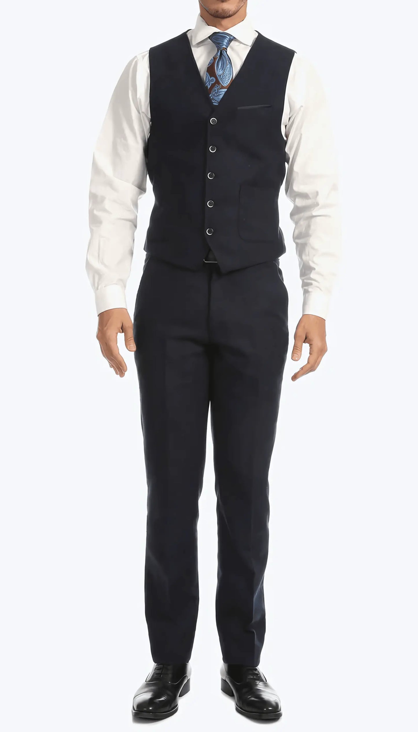 3-Piece Slim Fit Navy Suit - IVORYNN