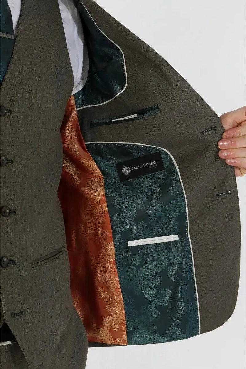 3 Piece Summer Wedding Fit Wenge Suit - IVORYNN