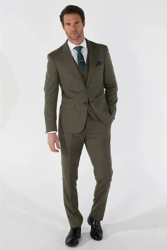 3 Piece Summer Wedding Fit Wenge Suit - IVORYNN