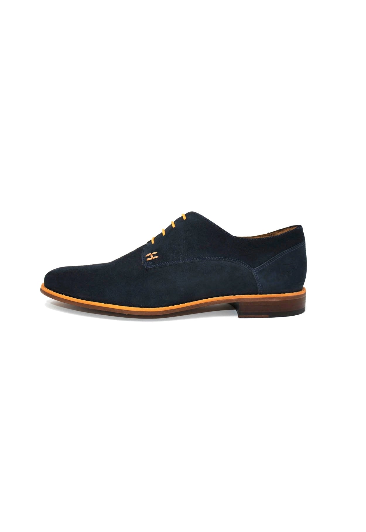 Navy Blue Suede Derby Shoes
