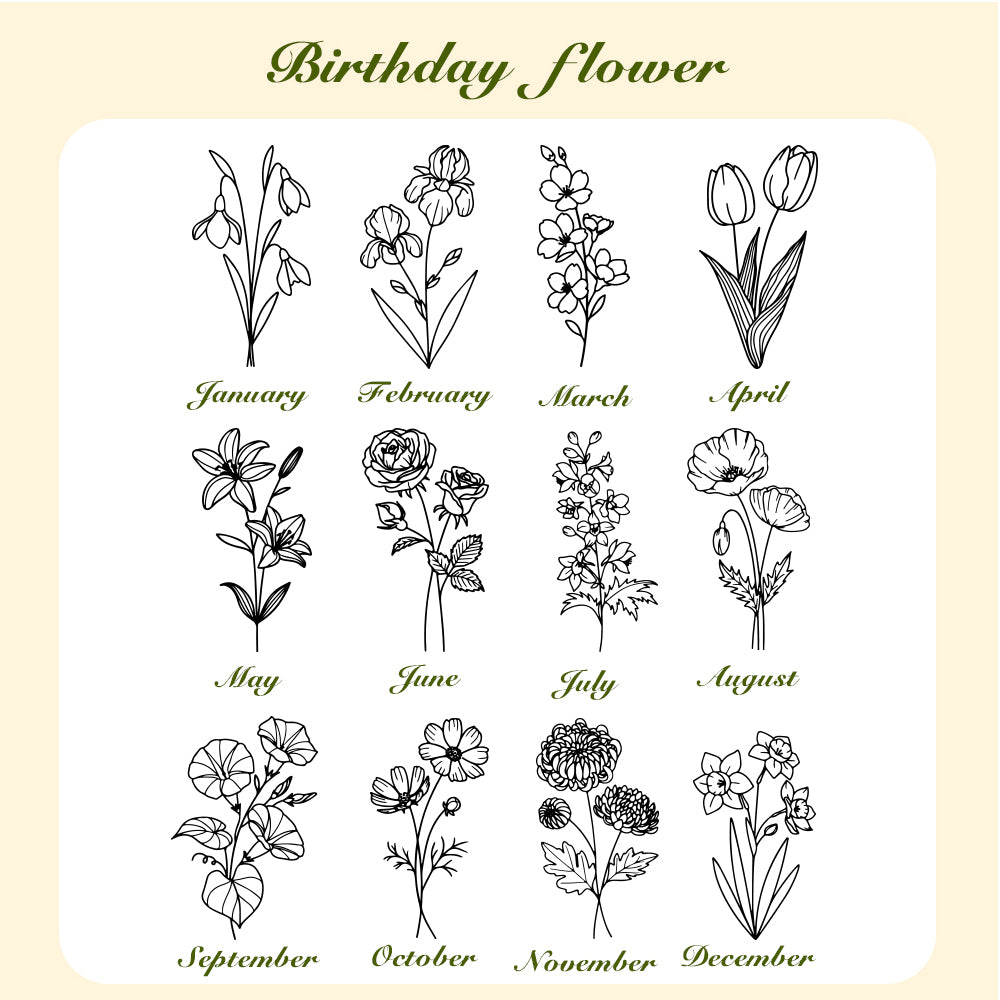Birth Flower Waterproof Bottle Carrier Tumbler Bag