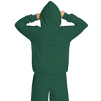 Travel Nap Grass Green Hoodie with Built-in Eye Mask