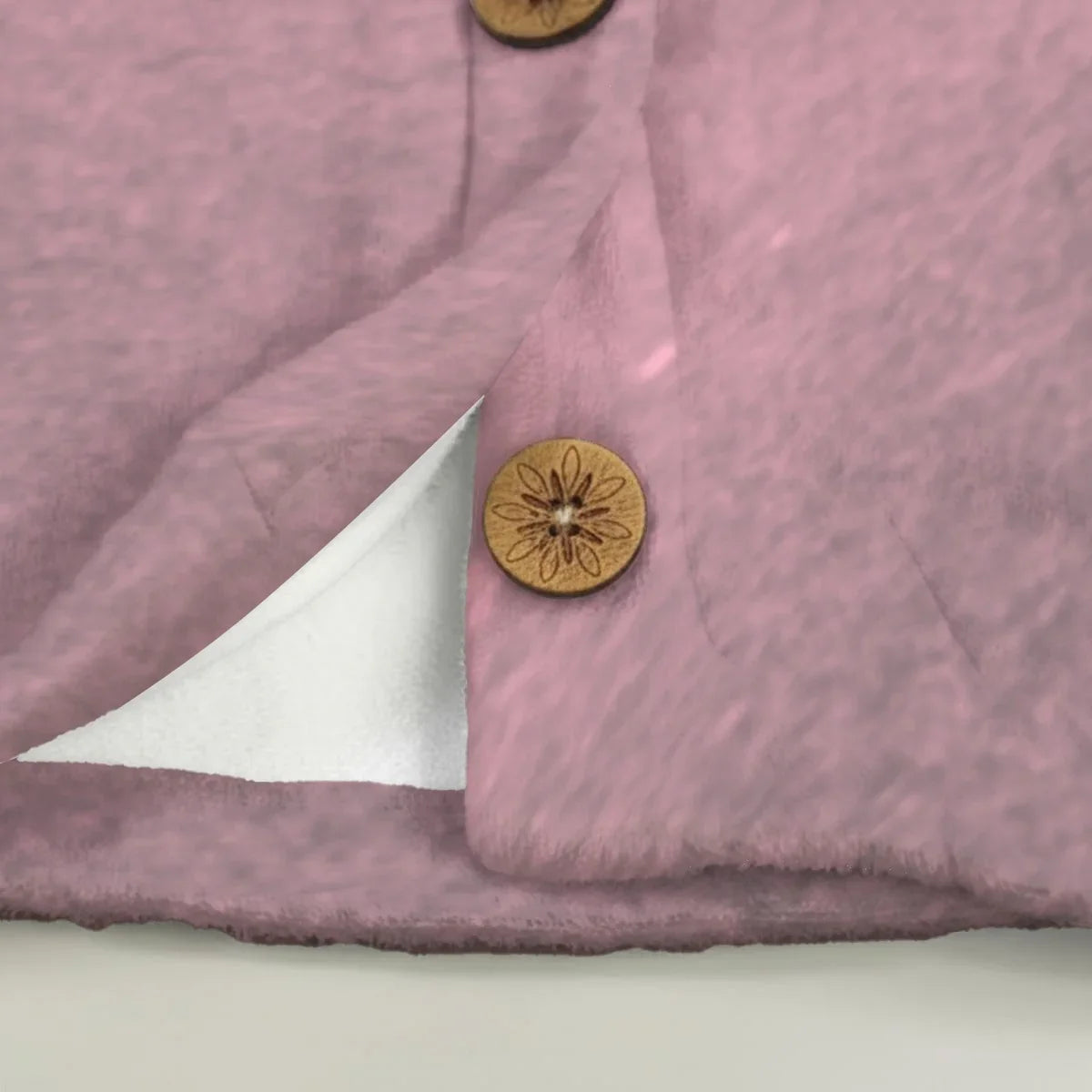 Merry Christmas Cherry Pink Flannel Hoodie with Cat Ears