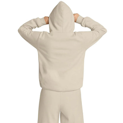 Travel Nap Soft Cream Hoodie with Built-in Eye Mask