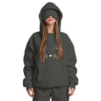 Travel Nap Gray Hoodie with Built-in Eye Mask