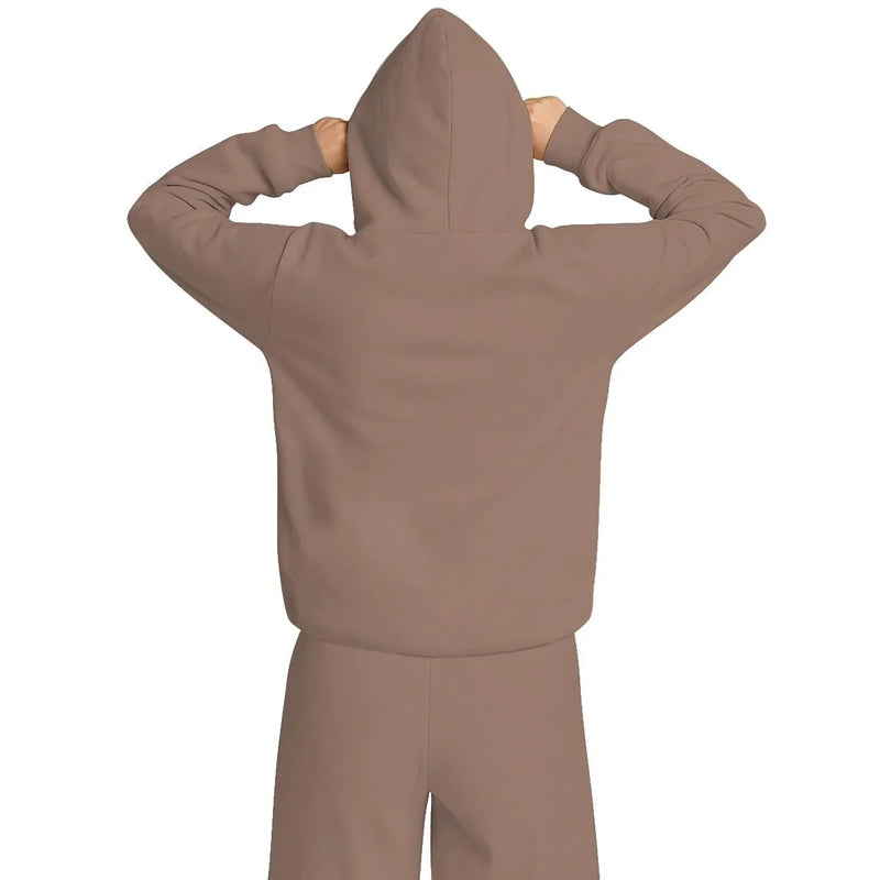 Travel Nap Dark Brown Hoodie with Built-in Eye Mask