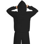 Travel Nap Balck Hoodie with Built-in Eye Mask