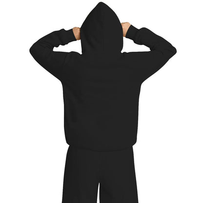 Travel Nap Balck Hoodie with Built-in Eye Mask