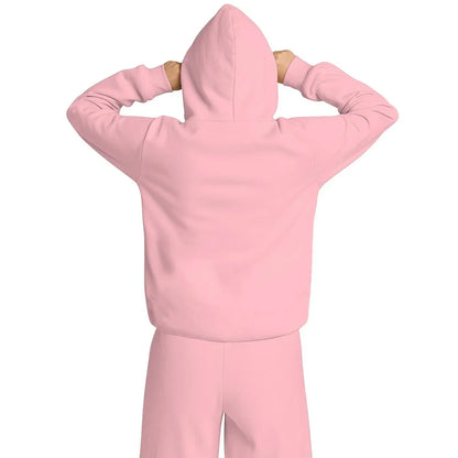 Travel Nap Pink Hoodie with Built-in Eye Mask