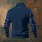 Plaid Luxury Navy Thick Knit Fleece Jacket