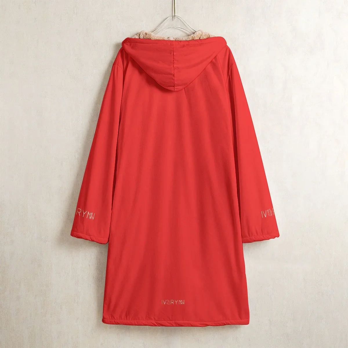 Horn Button Red Long Fleece Windbreaker