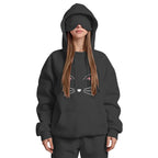 Travel Nap Balck Hoodie with Built-in Eye Mask