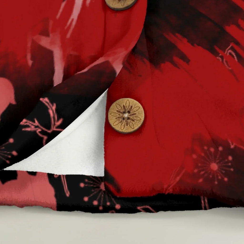 Merry Christmas black Flannel Hoodie with Cat Ears