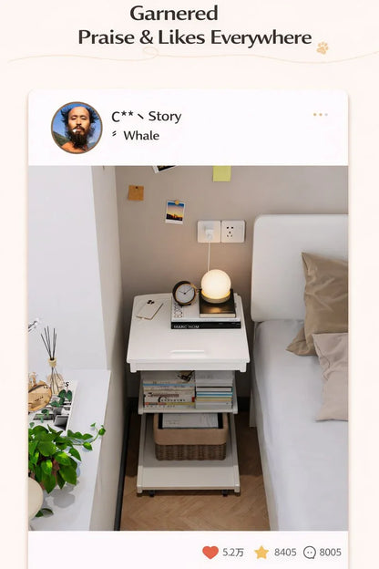 Solid Wood Movable Sofa Side Table