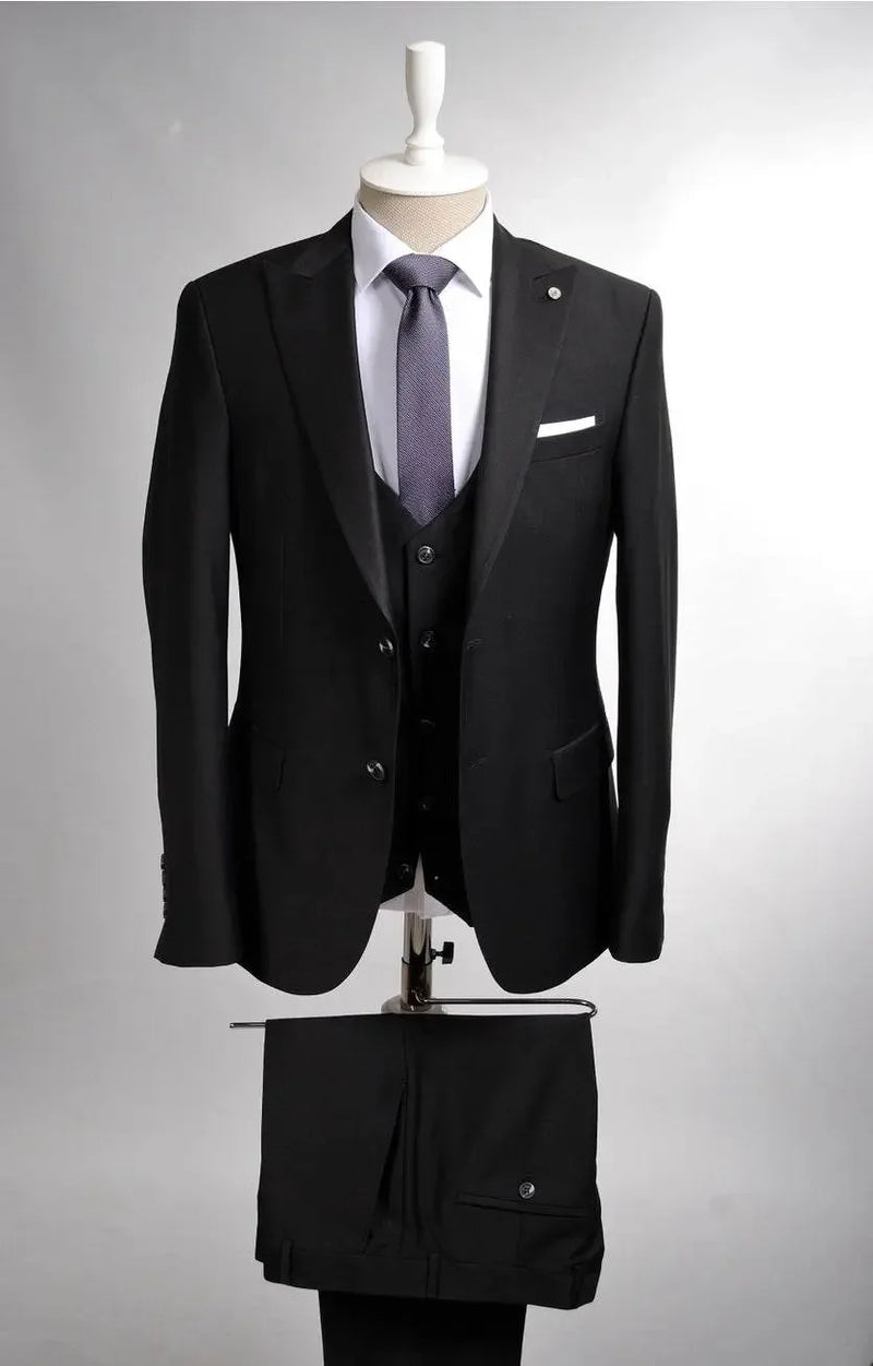 3Pcs Slim Fit Luxury Wedding Men's Suit - IVORYNN