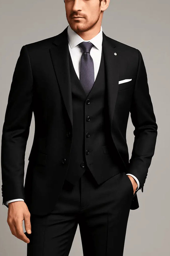 3Pcs Slim Fit Luxury Wedding Men's Suit - IVORYNN