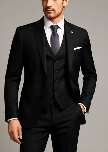 3Pcs Slim Fit Luxury Wedding Men's Suit - IVORYNN