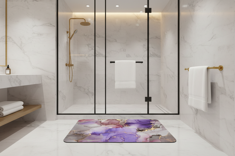 صورة 3 - الحجم المتوسط أمام دش بإطار أسود